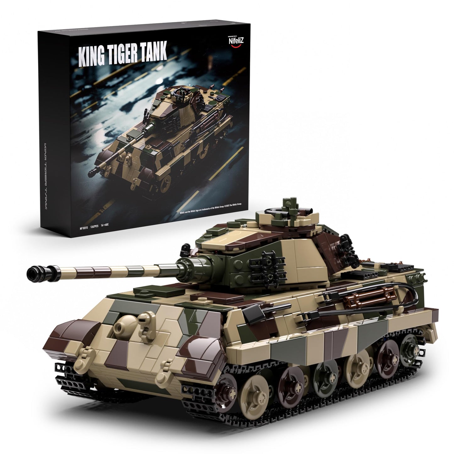 Nifeliz King Tiger Tank Building Set, WW2 Military Tank Model Toy for Adults, Collectible Army Display Piece and Gift for Enthus