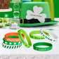 TUPARKA 35 Pieces St Patrick Bracelets Rubber Clover Irish Bracelet Silicone Bracelet for Party Favors School Children Gifts Sup