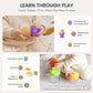 Tiny Land Montessori Toy Set For Babies 1 Year Old Thinker Play Kit- 5-In-1 Wooden Learning Toys With Peg Drop Box, Rocking Stacker, Egg Cup, Canister Set, And Crinkle Bag