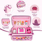 Jaffzora Carrying Case Compatible with Toniebox Starter Set Cute Storage Bag Fits for Tonies Figures Characters Tonies Headphones & Accessories  Pink&Purple(Bag Only)