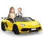 2-Seater Ride On Car 24V Electric Lamborghini For Kids High Speed 13Km/H Drift Sports Car With Pu Leather Seats W/Adjustable Saf