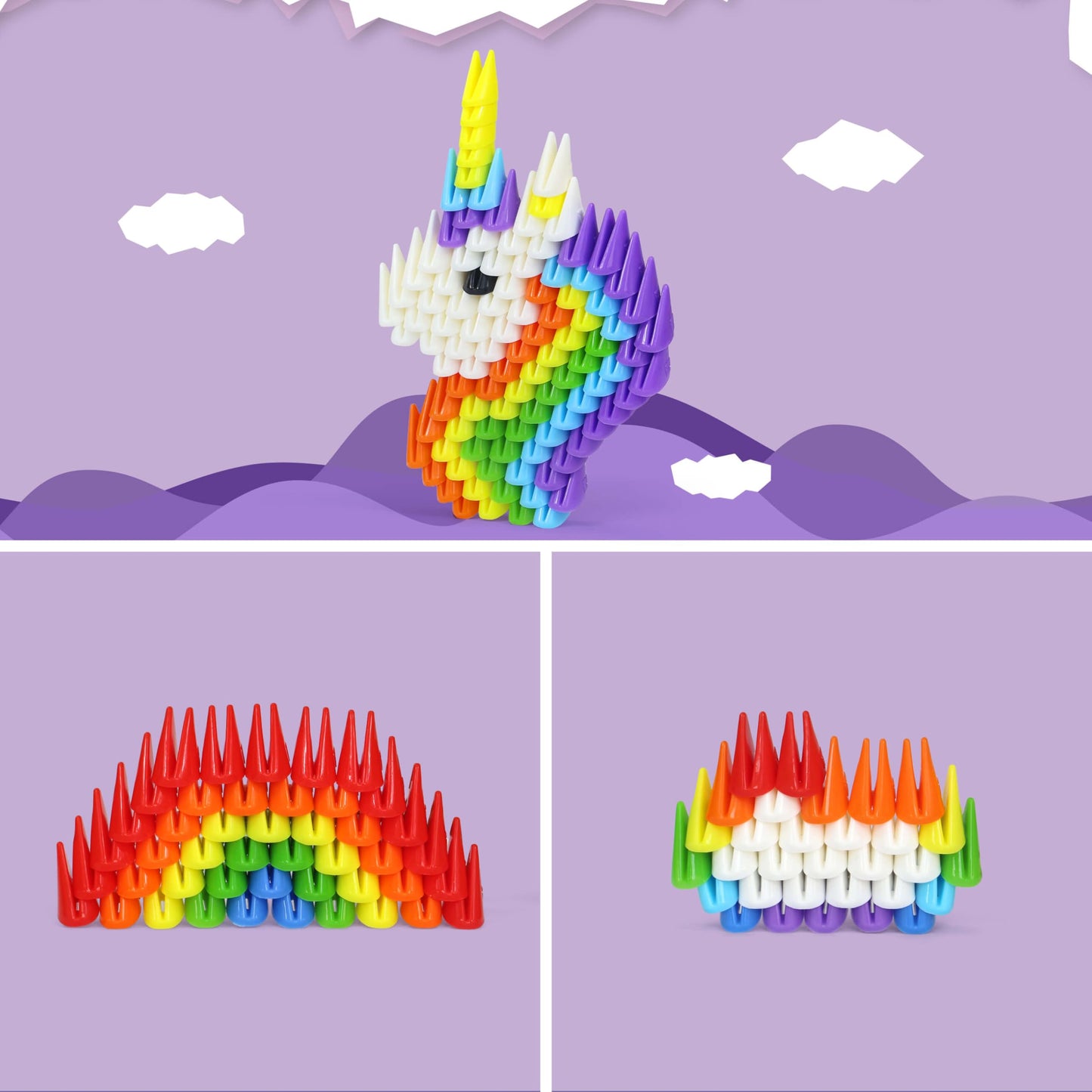 Tricofun 3D Soft Interlocking Forest Animal Building Blocks, Stem Toys For Kids Aged 6 Years (1009-Unicorn)