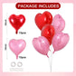 TONIFUL 30Pcs 18 Inch Red Pink Heart Balloons Valentines Day Heart Shape Foil Mylar Balloons Decoration for Romantic Valentines