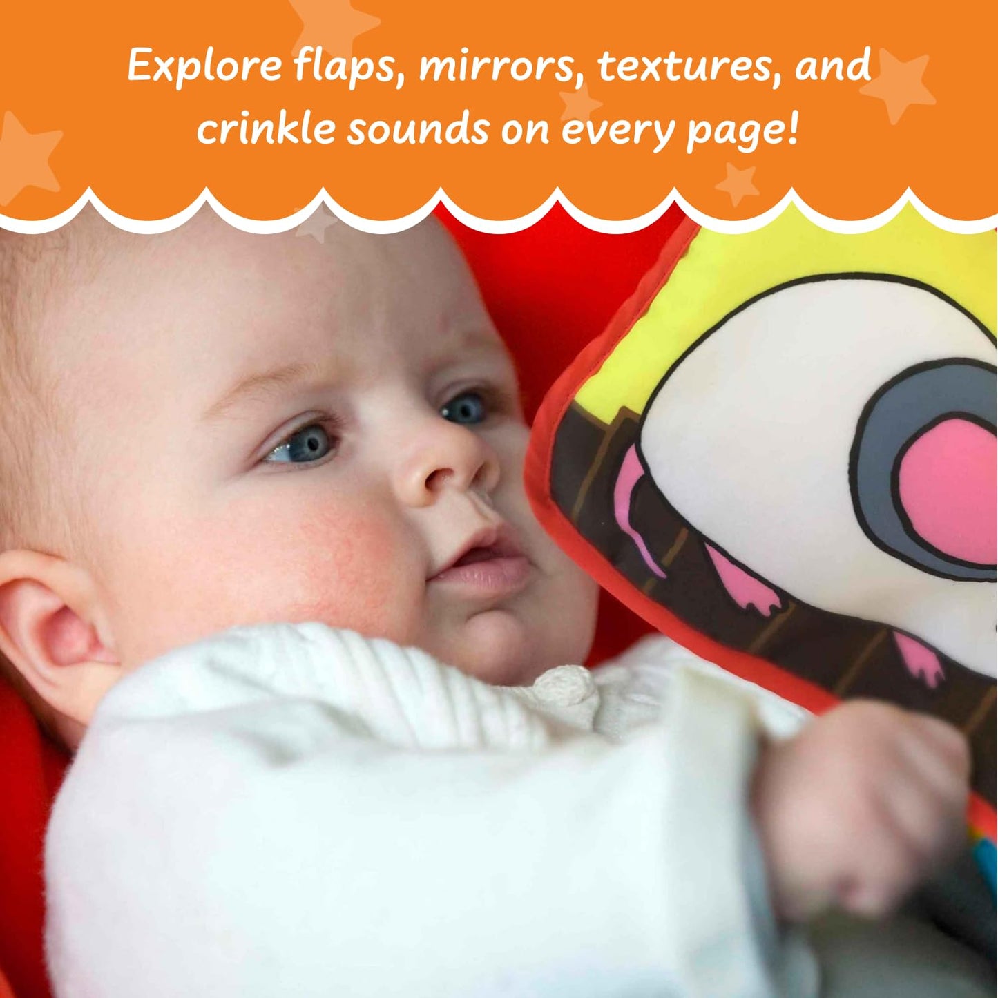 Tobe Readyforlife Stimulating Baby Crinkle Books For 0-6 Months And 6-12 Months Infants - Toys Gift For 1 Year Old - Soft Cloth Animals Baby Books For Gifting