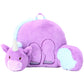 Soft Landing | Nesting Nooks | Soft And Cuddly Portable Back Rest And Reading Pillow With Storage Pocket - Unicorn , Purple 15 X 23 X 14 Inches