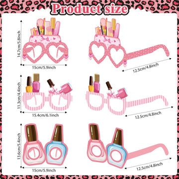 Harrycle 32 Pcs Spa Party Favors Paper Glasses Makeup Paper Eyeglasses Frames Spa Photo Booth Props Selfie Props for Makeup Birt