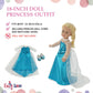 Emily Rose 18 Inch Doll Clothes Teal Ice Princess Halloween Costume Dress Outfit With Sparkly Snowflake Shoes! | Fits Most 18-In