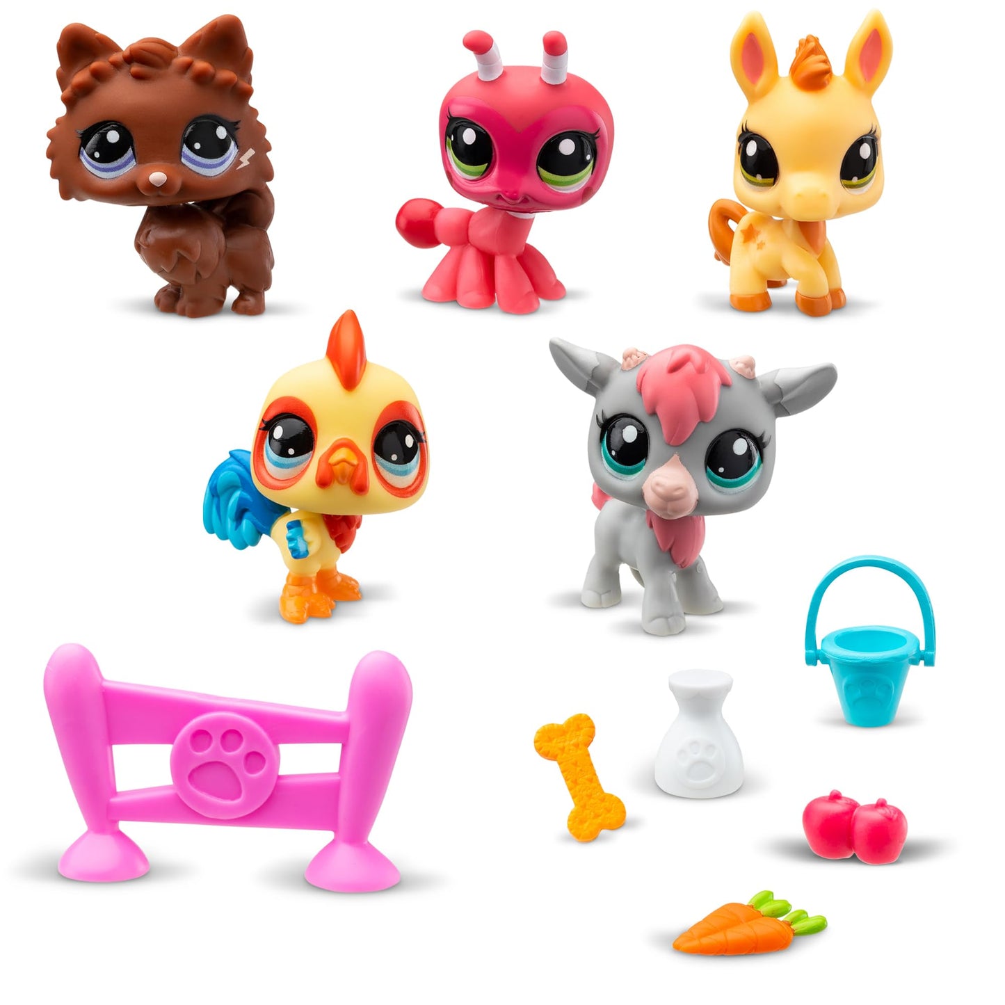 Littlest Pet Shop Farm Besties Collector Set - Gen 7 Bobble Head Pets #56-60, PVC Imagination Toy for Kids 4+