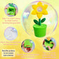 Memovan Sunflower Bubble Machine Flower Bubble Maker Flower Pot Bubbles Machine Automatic Bubble Maker Toy With Musical & Lights