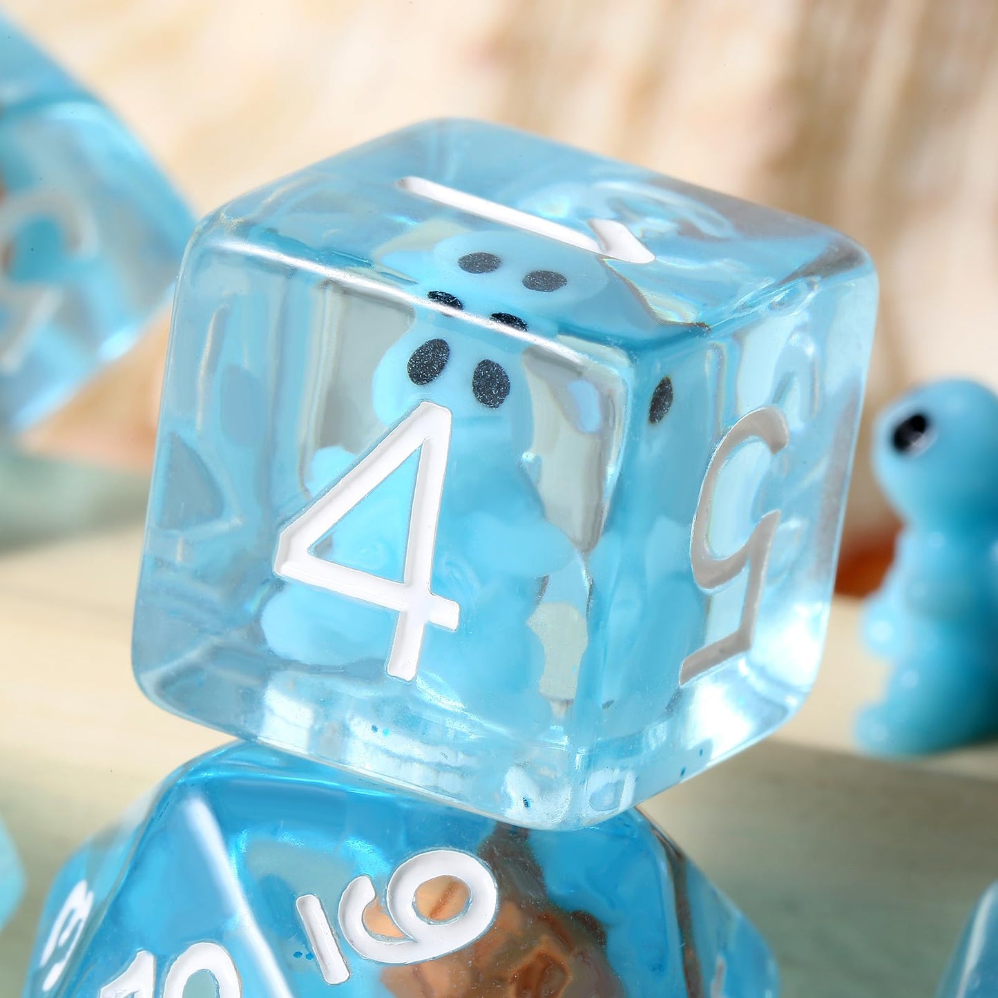 D&D Dice Set Dndnd 7Pcs Resin Dungeons And Dragons Dice Set With Gift Velvet Bag For Dnd Role Playing Games And Tabletop Games(T