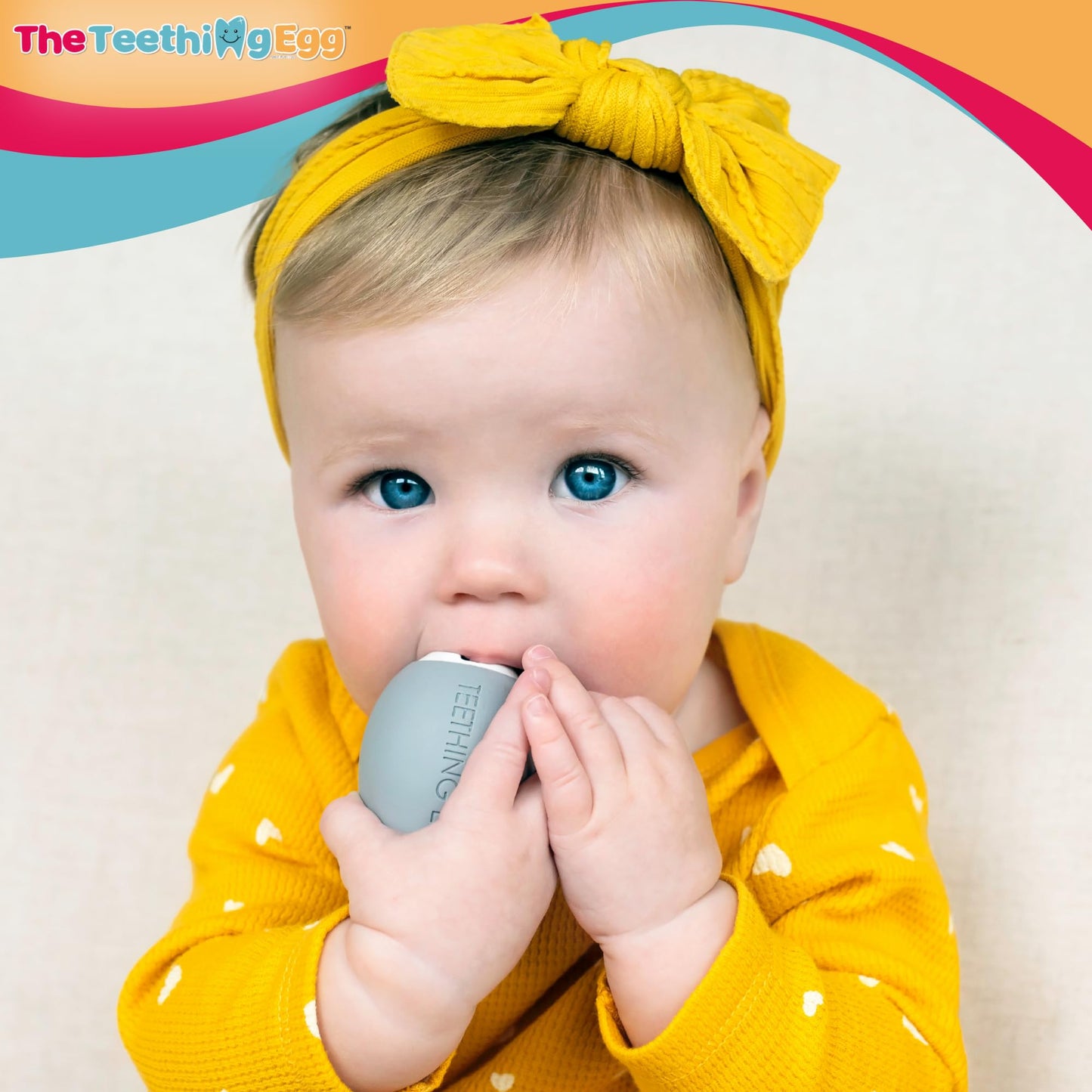 The Official Teething Egg Baby Teether - Infant Development Toys, Teether for 3, 4, 6, 12 Up to 18 Months Old Boy or Girl, Senso