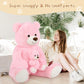 Tezituor Giant Teddy Bear Stuffed Animal 51In, Large Teddy Bear Mommy With Baby, Big Teddy Bear Stuffed Bear For Kids, Girlfriend On Mother'S Day, Valentine, Christmas, Baby Shower, Birthday, Pink