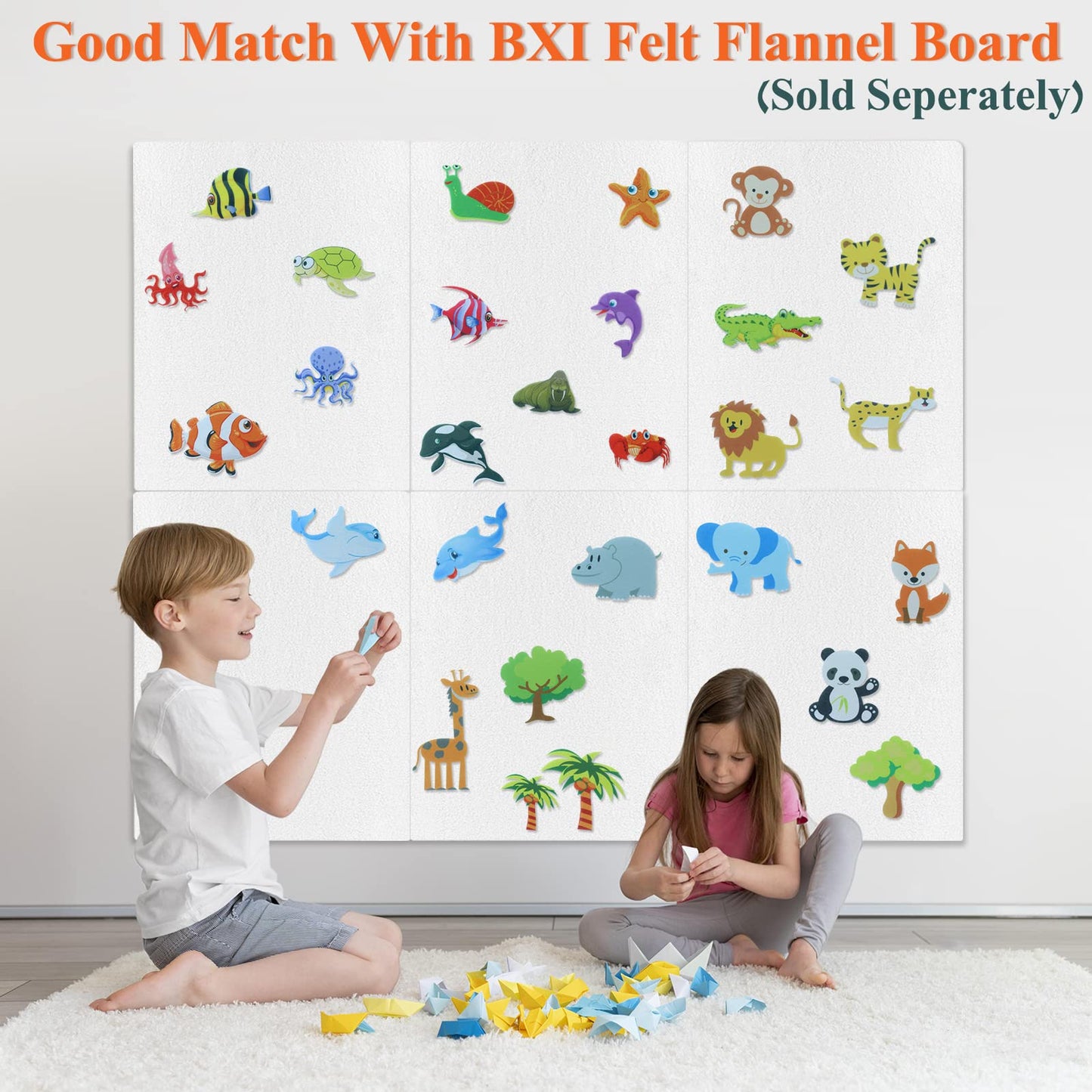 BXI 36 Pcs Alphabets Numbers & Letters Felt Board Story Pieces Set for Toddlers, Preschool & Kindergarten, Precut Felt Figures f