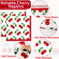 Obusatt 100 Pcs Cherry Fruit Party Supplies Tableware Set Summer Tropical Picnics Dinnerware Set Disposable Paper Plates Napkins