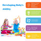 Cozybuy Kids Drum Set For Toddlers 1-3, Baby Drum Set Musical Instruments Toddlers Drum Toys With 2 Drum Sticks, Beats Flash Lig