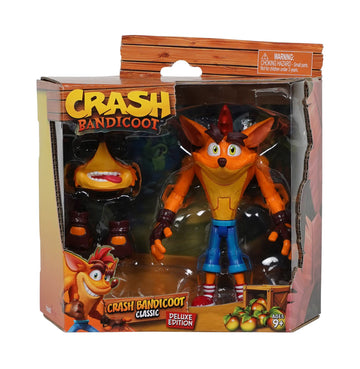 Crash Bandicoot Deluxe Edition Action Figure | 16.5cm | 16 Points of Articulation | Multi-color Collectible Toy