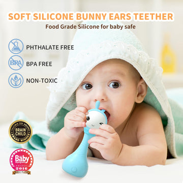 Alilo Yoyo Talking Bunny Baby Singing Musical Rattle, Mimicking Toys Repeats What You Say, Preloaded 90+ Audio Content, Abc/Number/Notes Learning Toys For Toddlers Infant Newborn Baby Easter Gifts