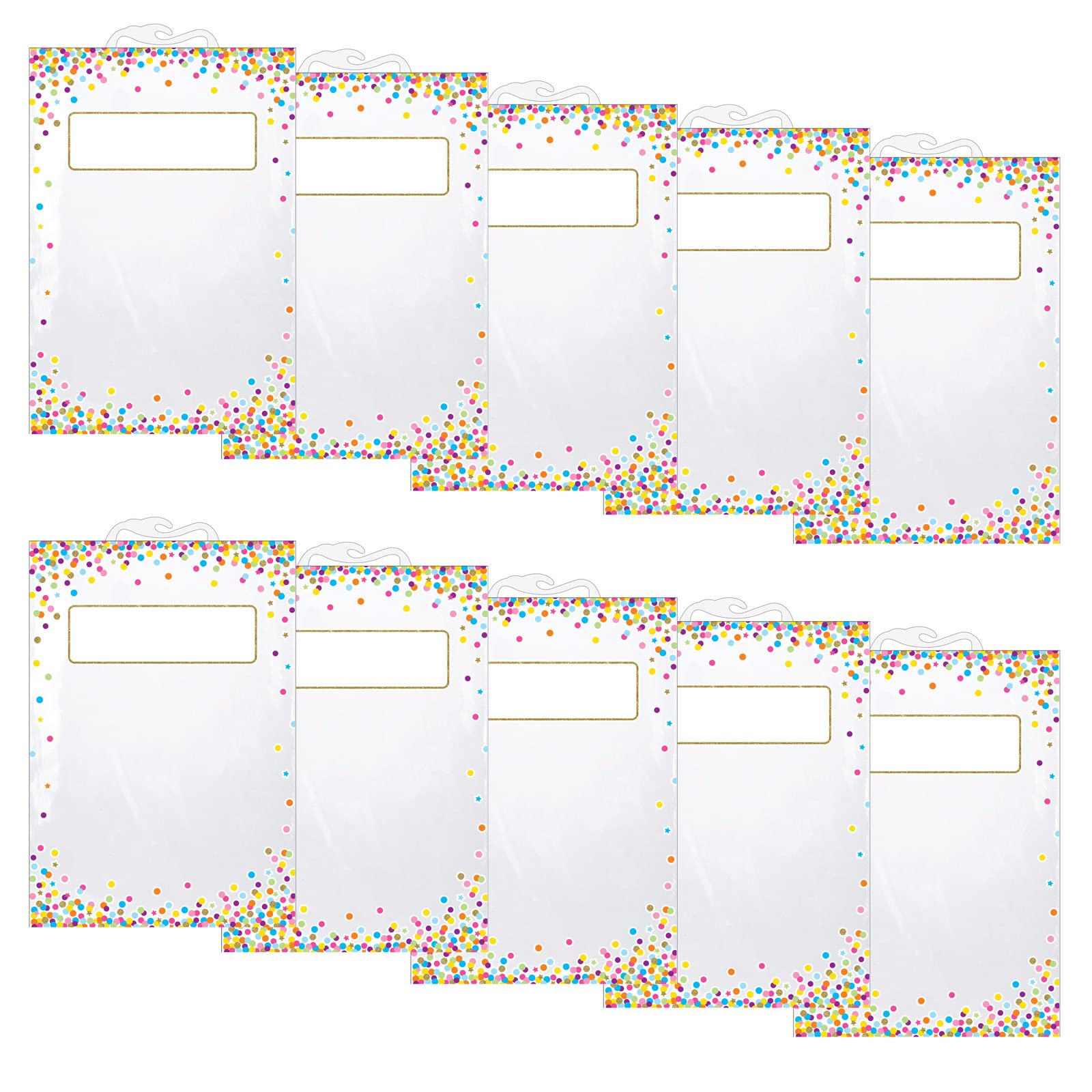 Ashley Productions Hanging Confetti Pattern Storage/Book Bag, 11 x 16, 5 Per Pack, 2 Packs