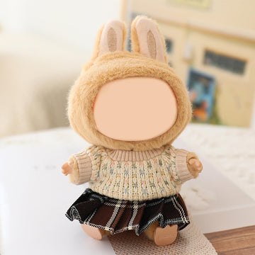 QIUTIMIY 17cm Doll Clothes 2-Piece-Set Clothing enhanced Outfit with Accessories-Birthday Sweater+Skirt(NO Doll Included)