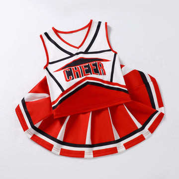 Woohand Girls Cheerleading Outfit 7-8 Cheerleader Costume For Girls Cute Cheerleading Outfit Cheer Uniform For Halloween Dress U