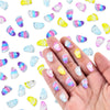 WOZADU 100 PCS Colorful Mini Resin Foot Shaped Figures for Crafts Tiny Resin Miniature Things for Dollhouse Fairy Garden Micro Landscaping Decoration Cake Toppers Decor