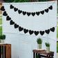 Colarr 4 Pack Valentines Black Felt Heart Garland Banner Gothic Decor Black Heart Banner Black Party Decorations Goth Farewell W