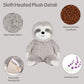 Finebee Sloth Heated Stuffed Animals, Microwavable Stuffed Animals For Cramps & Pain, Lavender Scented Weighted Sloth Plush Gift