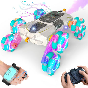 SAUFTTI 8WD Gesture Sensing Rc Stunt Cars Toys for Kids Age 6-13, Hand Controlled Stunt Car, 2.4Ghz Double-Sided Drift Stunt Car
