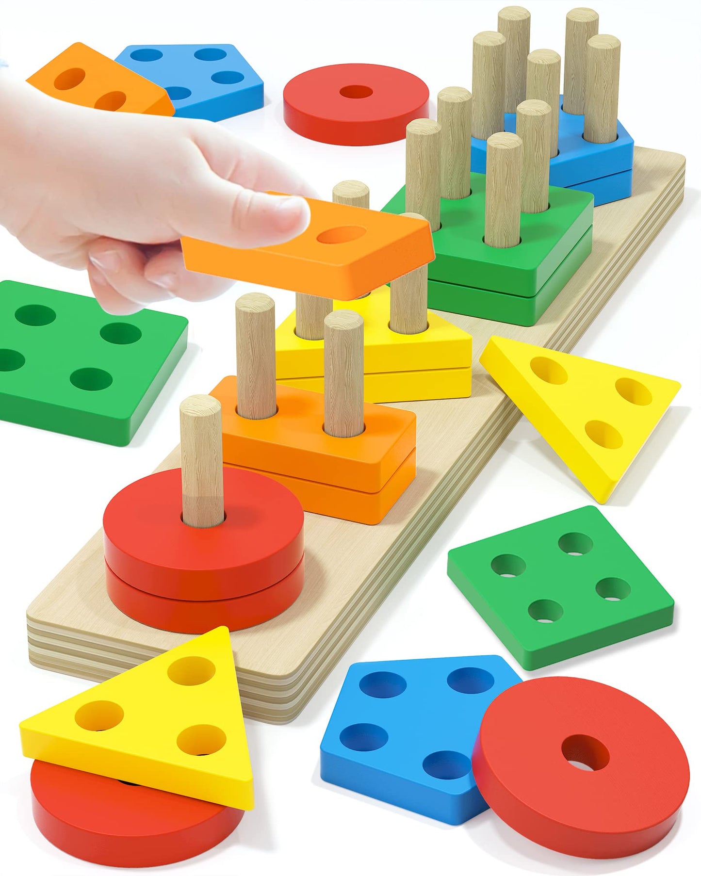 Montessori Toys For 1 2 Year Old Boy And Girl, Shape Sorter Wooden Toys For Toddlers 1-3, Toddler Toys Age 1-2, 1 2 Year Old Gir