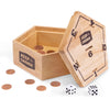 GoSports Tabletop Coin Drop Dice Game for Kids & Adults - Natural Wood, Includes 2 Dice & Game Rules, Model KEEPTHECHANGE-01