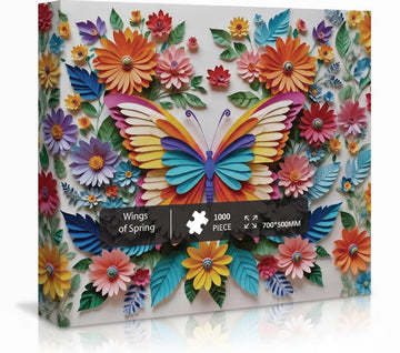 Tomzio 1000 Pieces Jigsaw Puzzles for mature-themeds  Floral & Bird Series - Exquisite Nature Art & Seamless Fit  Calming Brain Teaser  Large 28 x 20  Great Gift for Garden Lovers(Wings of Spring)