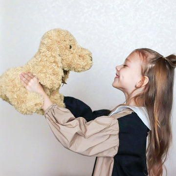 Weigedu Poodle Puppy Goldendoodle Stuffed Animal, Adorable Toy Dog Labradoodle Plush For Kids Boys Girls Birthday Easter Christmas Bedtime Gift, 11.8“ Golden