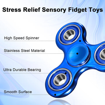Scione 3Pcs Fidget Spinner For Kids Adults, Stress Relief Sensory Fidgets Toys Cool Electroplated Fidget Spinners For Kids Adhd Autism Halloween Birthday Gifts Fidgets Classroom Prizes For Boys Girls