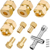 4 Pieces 7mm Brass Extended Hex Wheel Hubs RC Wheel Spacers Brass Weight Hex Hub Extended Combiner with a Cross Wrench Compatibl