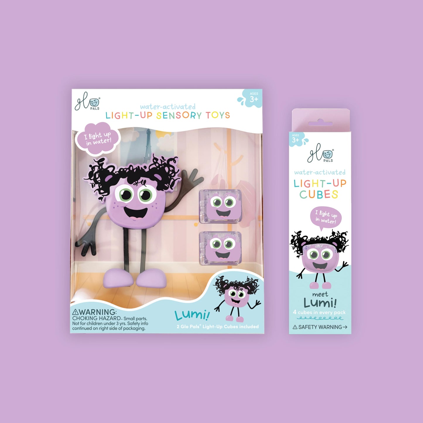 New Glo Pals Lumi Water-Activated Bath Toy With 6 Reusable Light-Up Cubes For Sensory Play