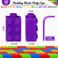 Sawysine 12 Set Building Blocks Cups 10 oz Blocks Reusable Party Favors Cup Plastic Colored Brick Drinking with Lids and Straws
