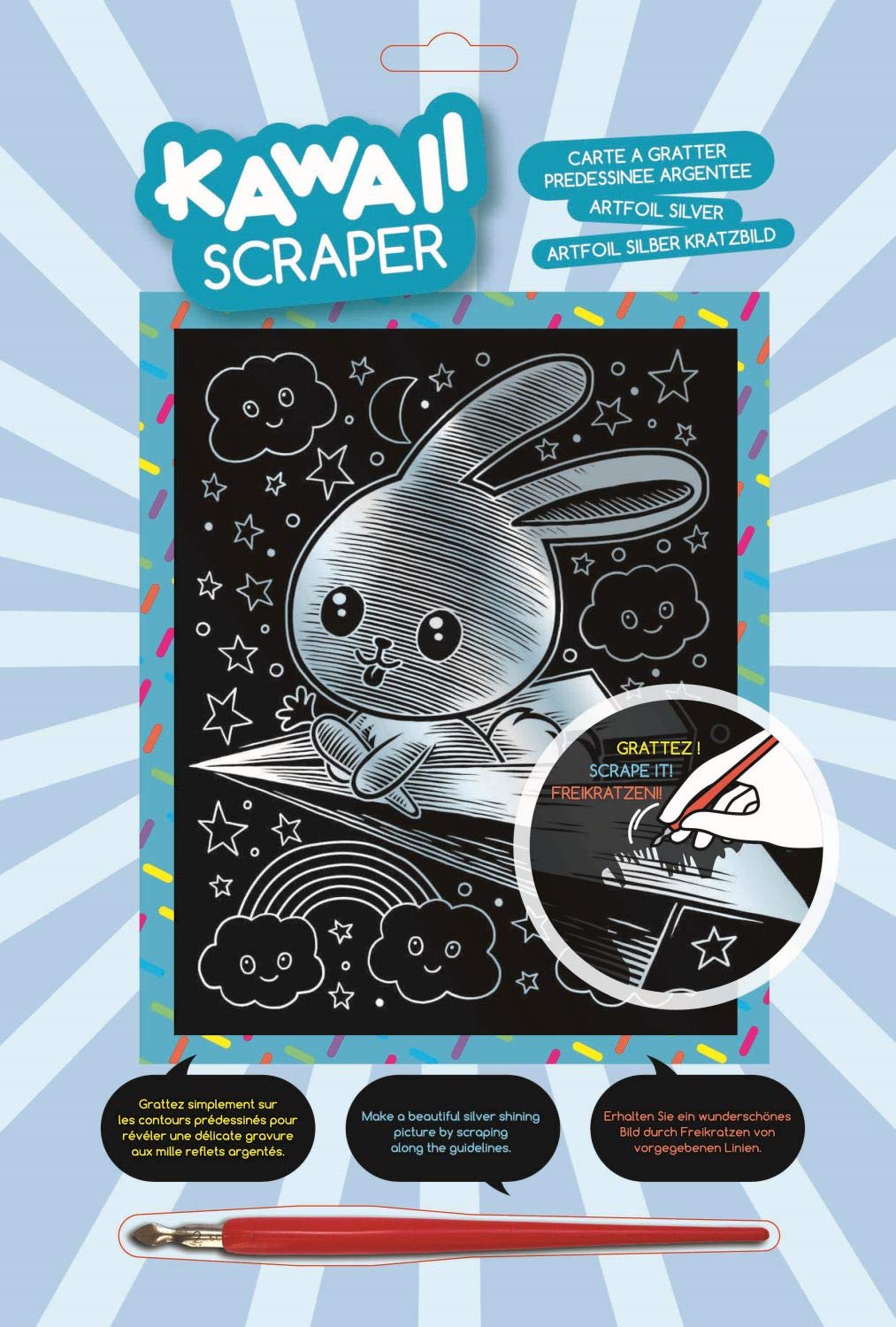 Sequin Art Kawaii Artfoil Bunny Kit, Silver