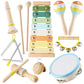 Baby Musical Instruments - Montessori Musical Toys for Toddlers 1-3 Musical Instruments for Toddlers 1-3 Neutral Colors Xylophon