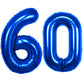 40 Inch Number 60 Balloon Blue Jumbo Giant Big Large Number 60 Foil Mylar Blue Balloons 60Th Birthday Party Anniversary Decorati