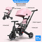 Bebehoo Tricycle Stroller for Toddler,Foldable Baby Tricycle,Kids Balance Bike with Push Handle,Toddlers Stroller Bike with 1 to