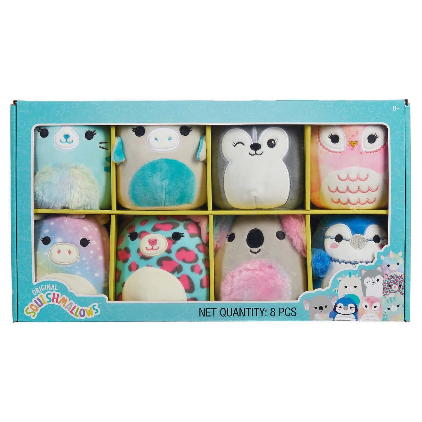 UiiWout Kelly Toy Squishmallows 5-Inch Mini Plush 8-Pack Set - White, Polyester, Model 1