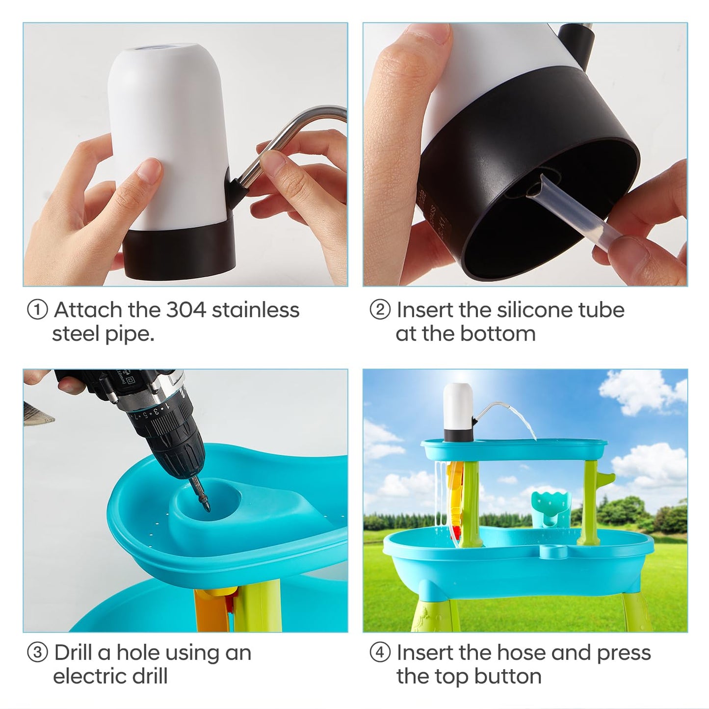 Water Play Table Pump for Kids and Toddlers, Portable Mini Water Pump Summer Outdoor Water Toys, Water Table Accessories