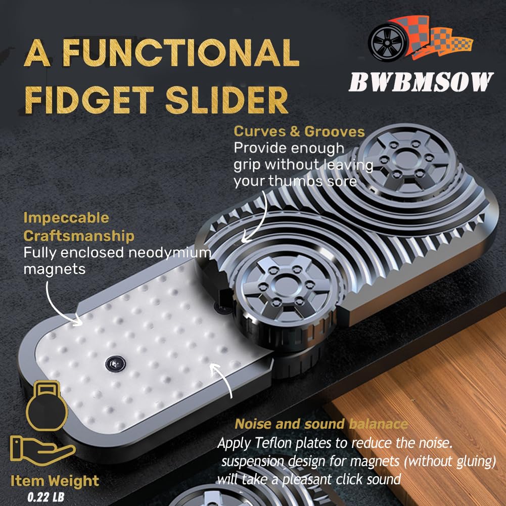 Metal Fidget Slider - Magnetic Brick Fidget Toy EDC Fidget Toys for Adults, ADHD Anxiety Stress Relief Toys, Ideal Gifts for Fat