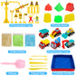 Play Construction Sand Kit for Kids, 3lbs Sand, 6 Mini Construction Trucks, Construction Toys and Signs, Castle Sand Molds Tools