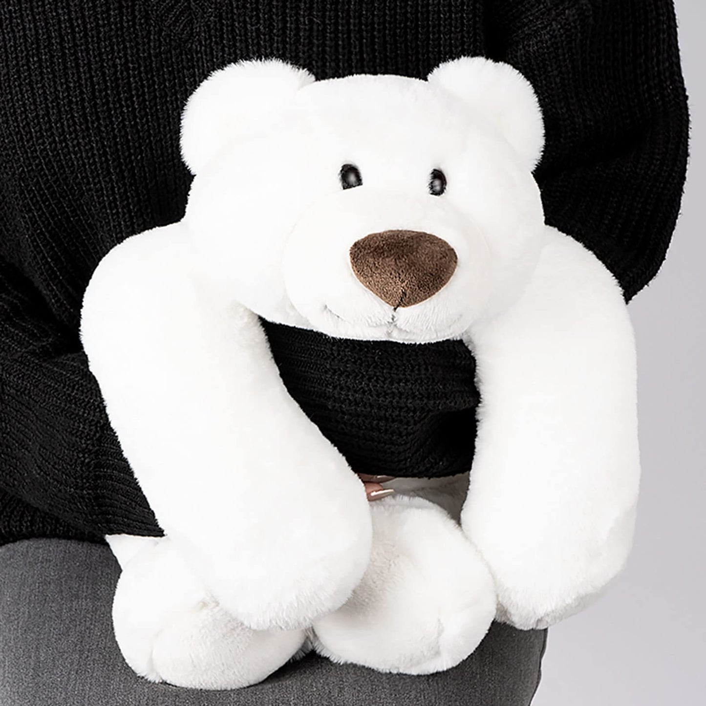 Niuniu Daddy 20' | 3.3 Pound Polar Bear Weighted Stuffed Animals, Large White Bear Plush Toy Pillow With Fluffy Fur For Kids Adults Teens Cute Stuffy Animal For Valentine Christmas Birthday Gift