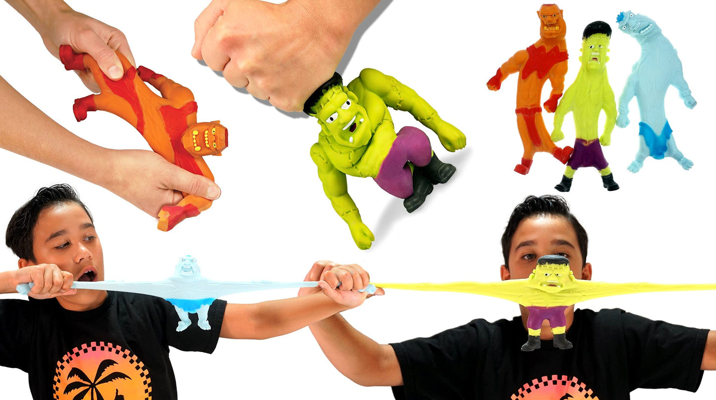 JA-RU Stretchy Monster Toy - 3.5" Halloween Fidget Toy, Assorted Colors, Calming Silicone Stress Relief for Kids & Party Favors