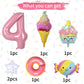 Donut 4th Birthday Decorations - Sweet Party Supplies with Foil Balloons & Backdrops for Girls
