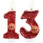 iNINGER Birthday Candle Number 13 Red NBA Birthday Cake Candle with Red Basketball Birthday Candle 13th,Birthday Party Kids Adul