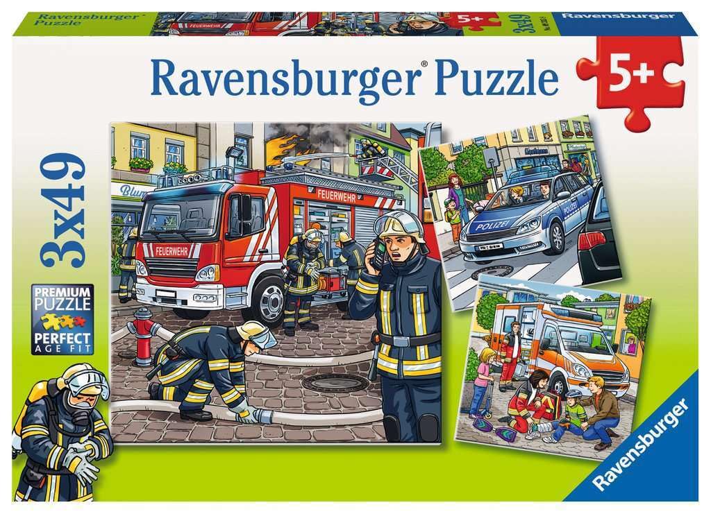 Ravensburger Puzzles Helpers in Need, Multi Color (3 x 49 Pieces)
