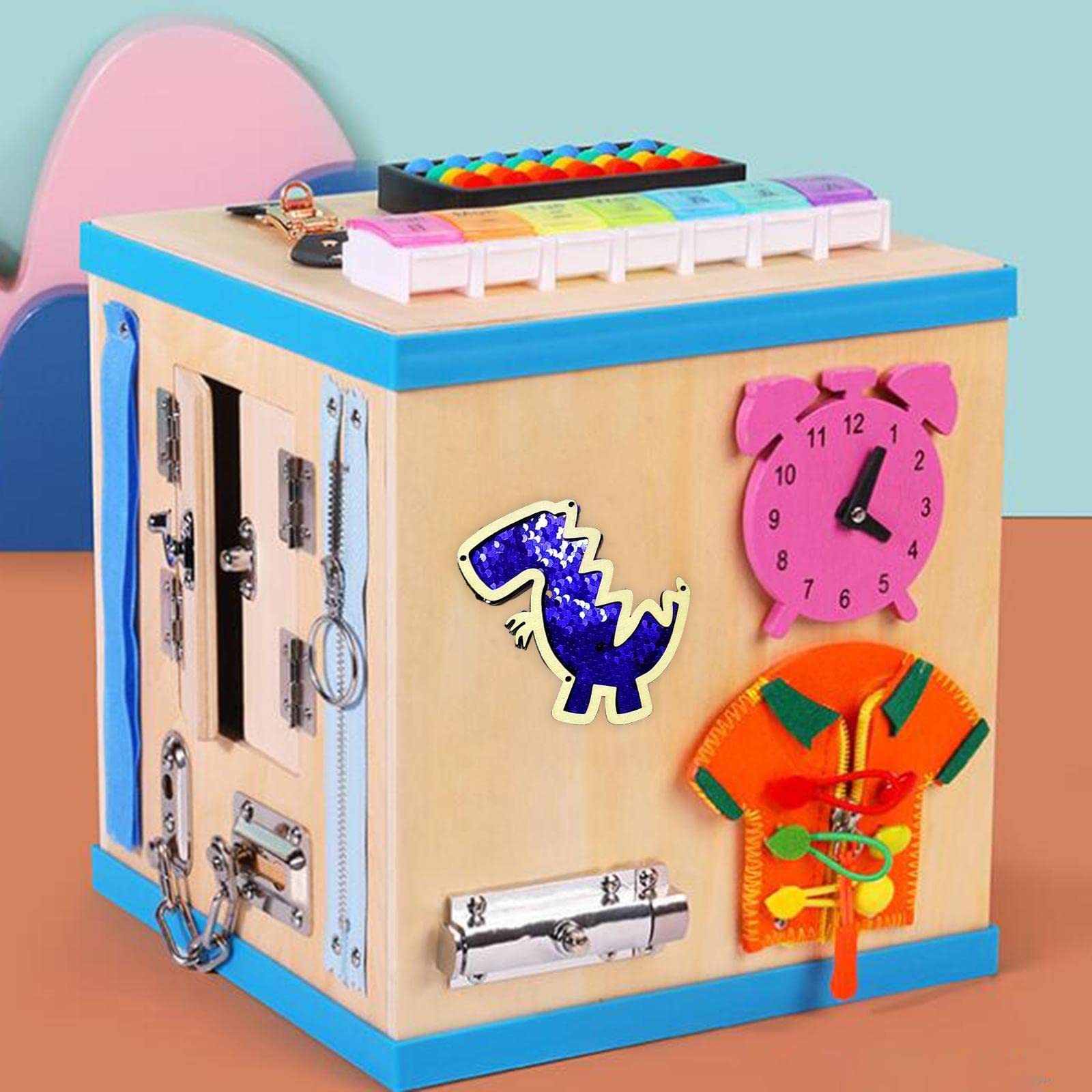 Merishopp Busy Board Material Educational Toys Adorable For Daycare Kindergarten Dinosaur| Baby Learning Toy | Infant Activity T